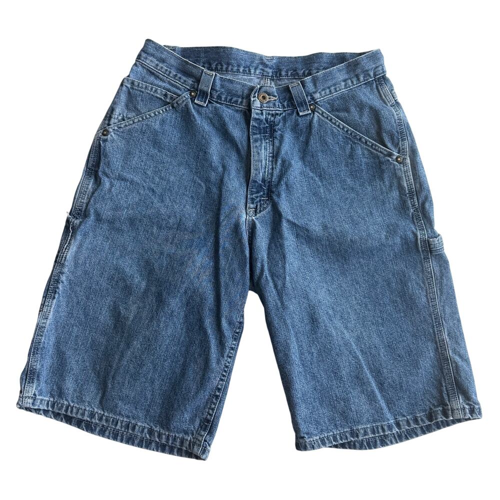 Lee Dungarees Medium Wash Carpenter Denim Shorts Baggy Y2K Skater